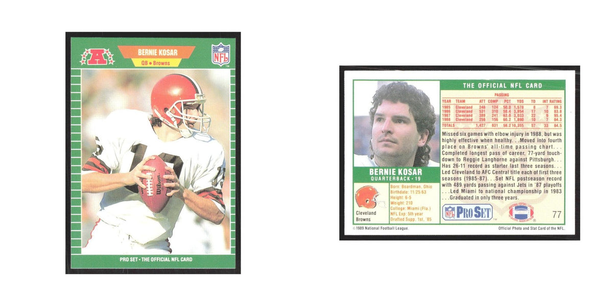 1989 Pro Set Bernie Kosar Browns #77