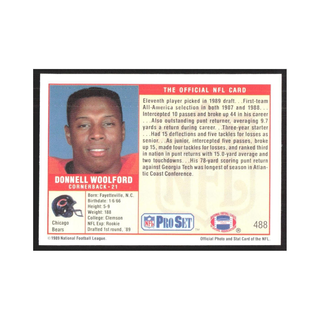 1989 Pro Set Donnell Woolford Bears #488