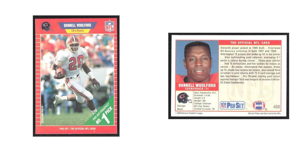 1989 Pro Set Donnell Woolford Bears #488