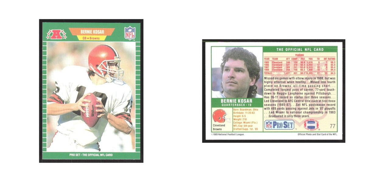 1989 Pro Set Bernie Kosar Browns #77