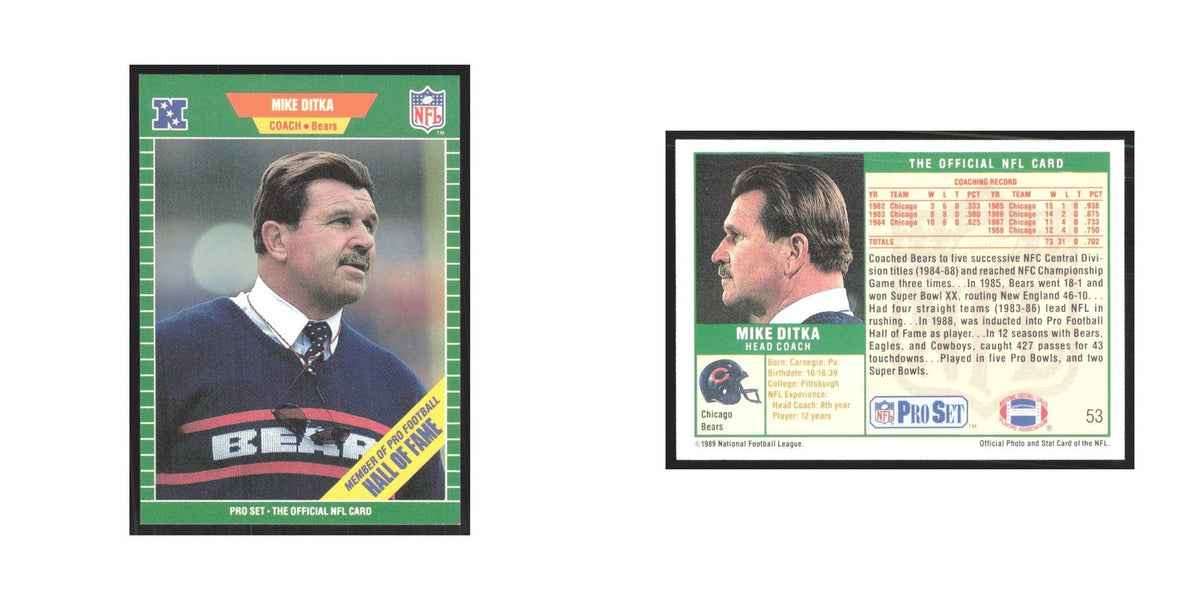 1989 Pro Set Mike Ditka Bears #53