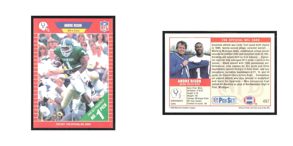 1989 Pro Set Andre Rison Colts #497.0