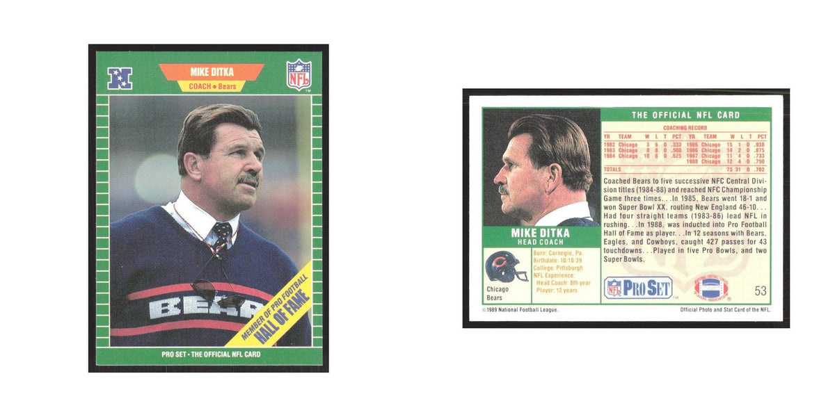 1989 Pro Set Mike Ditka Bears #53