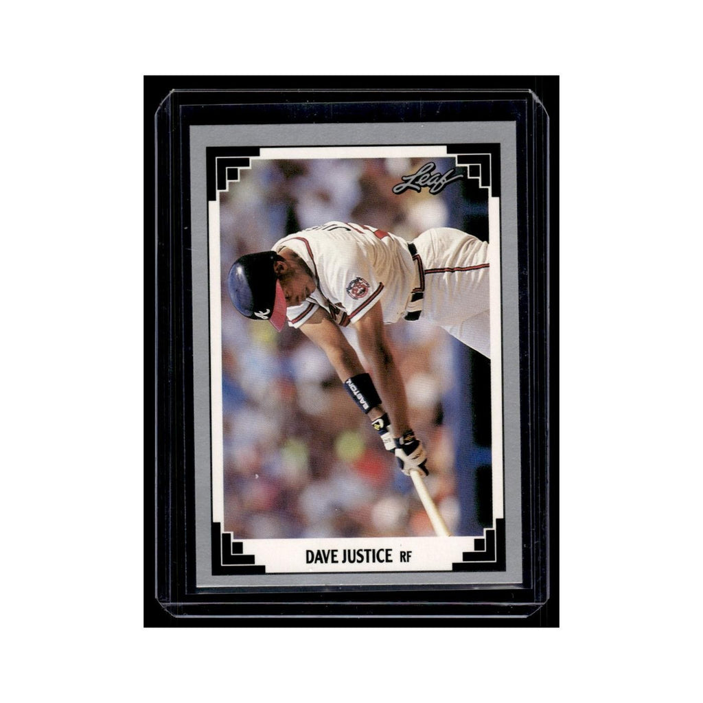 Dave Justice 1991 Leaf #77 Atlanta Braves Baseball Card NM