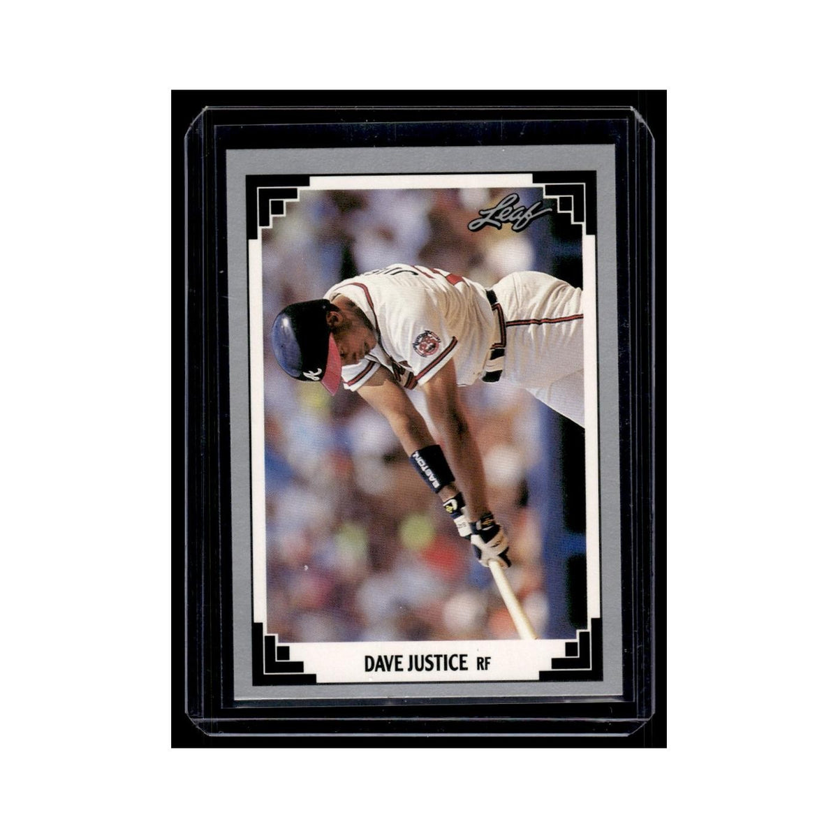 Dave Justice 1991 Leaf #77 Atlanta Braves Baseball Card NM