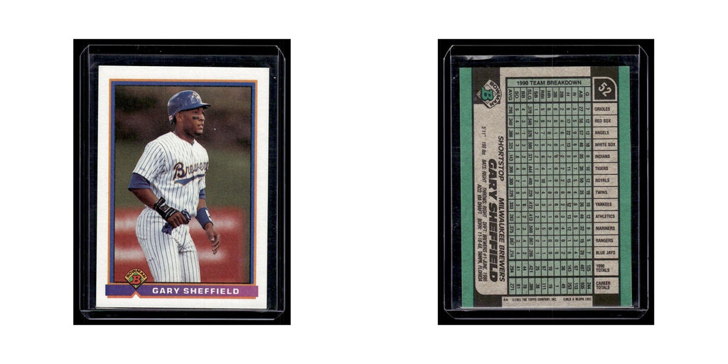 Gary Sheffield 1991 Bowman #52 Milwaukee Brewers Baseball Card NM