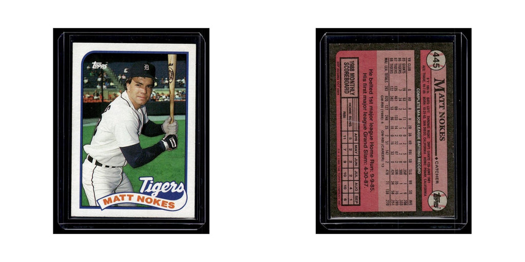 Matt Nokes 1989 Topps #445 Detroit Tigers Baseball Card NM