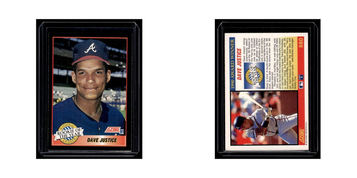 Dave Justice 1991 Score #880 Atlanta Braves Baseball Card NM