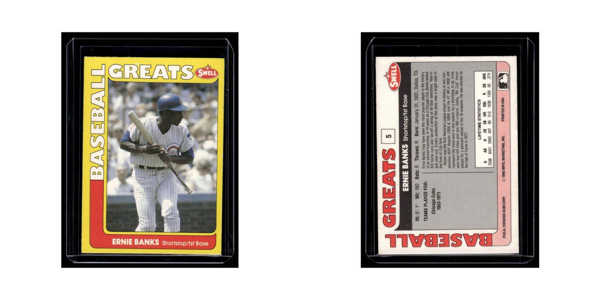 Ernie Banks 1990 Swell Baseball Greats #5 Chicago Cubs Baseball Card NM