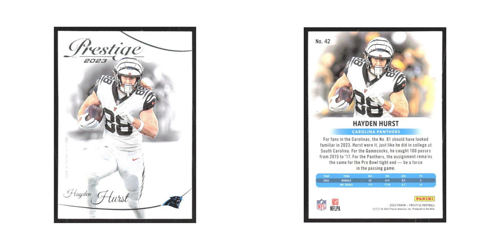 2023 Panini Prestige Hayden Hurst Panthers #42