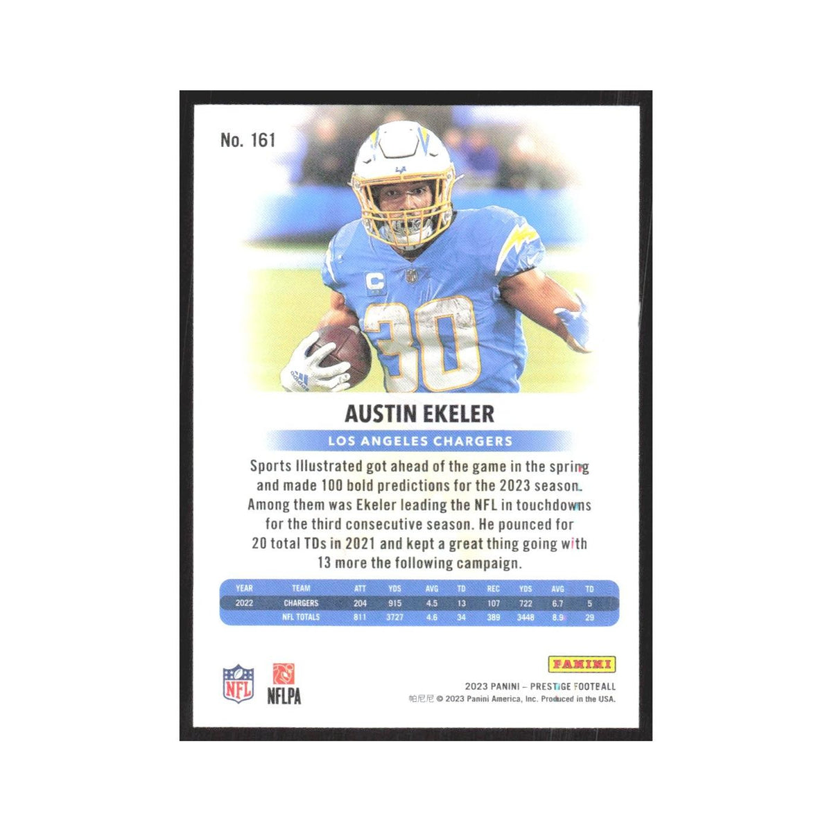 2023 Panini Prestige Austin Ekeler Chargers #161