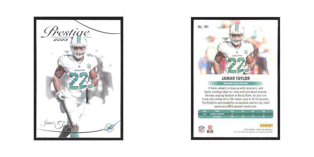 2023 Panini Prestige Jamar Taylor Dolphins #181