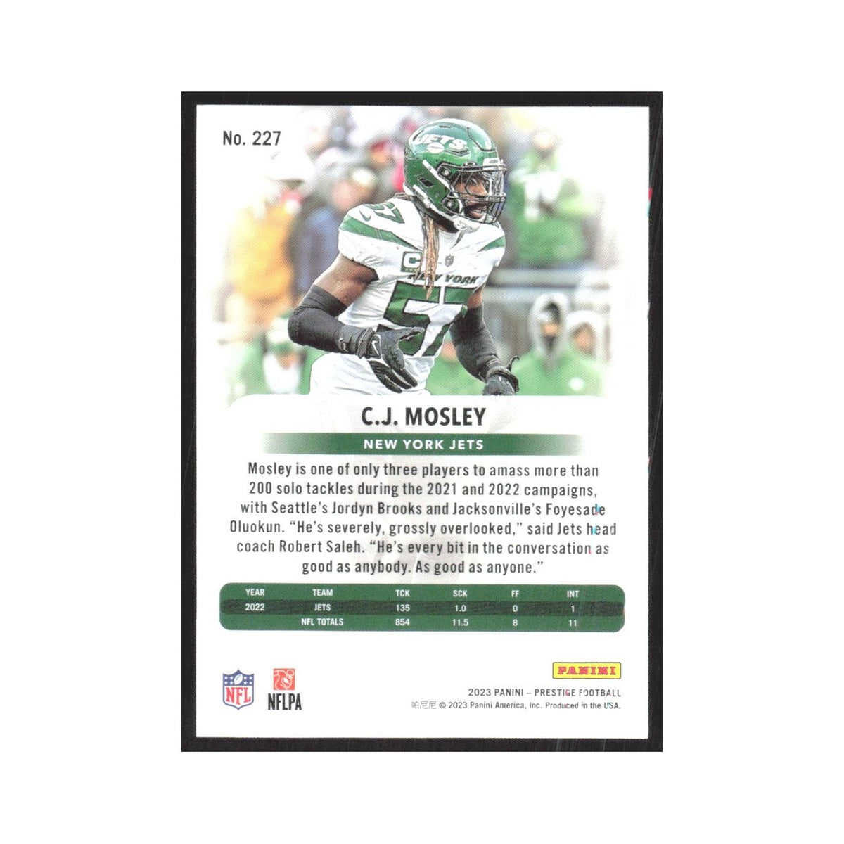 2023 Panini Prestige C.J. Mosley Jets #227