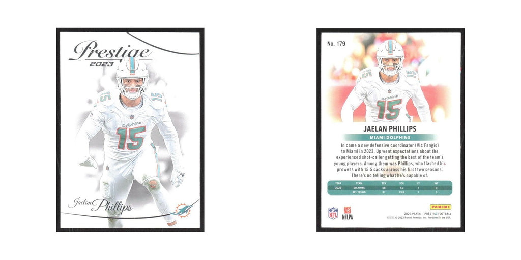 2023 Panini Prestige Jaelan Phillips Dolphins #179