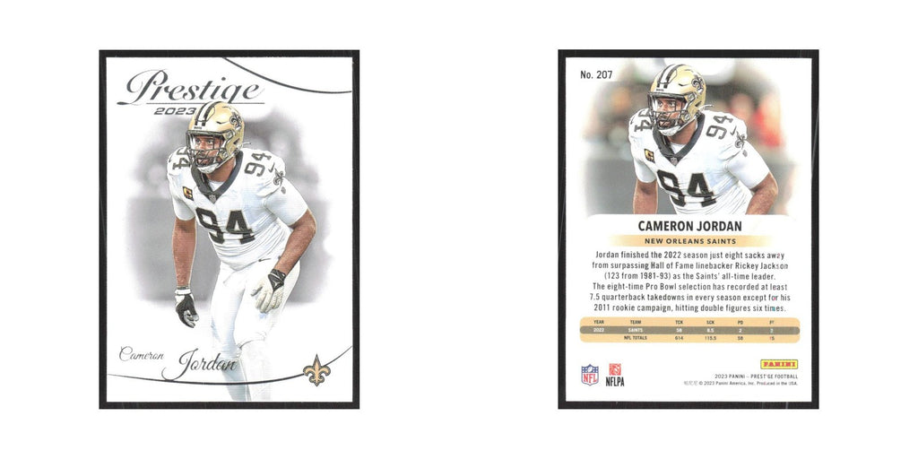 2023 Panini Prestige Cameron Jordan Saints #207