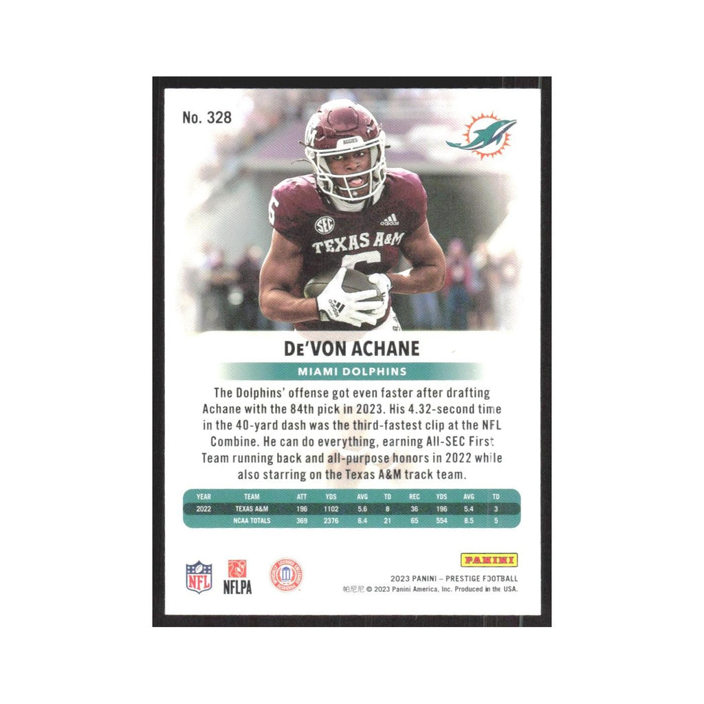 2023 Panini Prestige De'Von Achane Dolphins #328.0