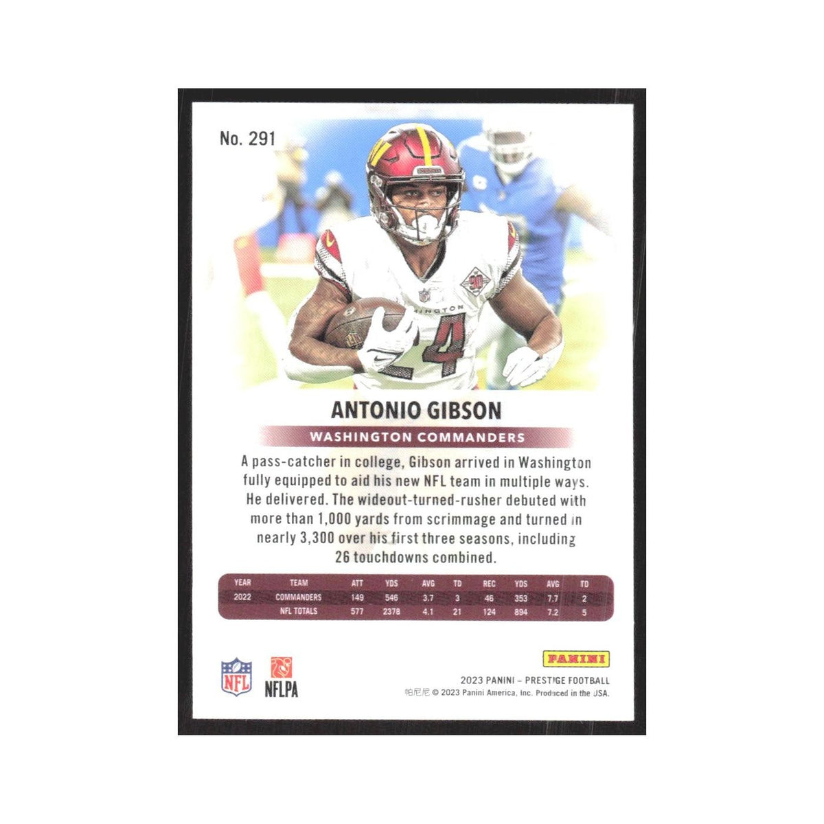 2023 Panini Prestige Antonio Gibson Commanders #291