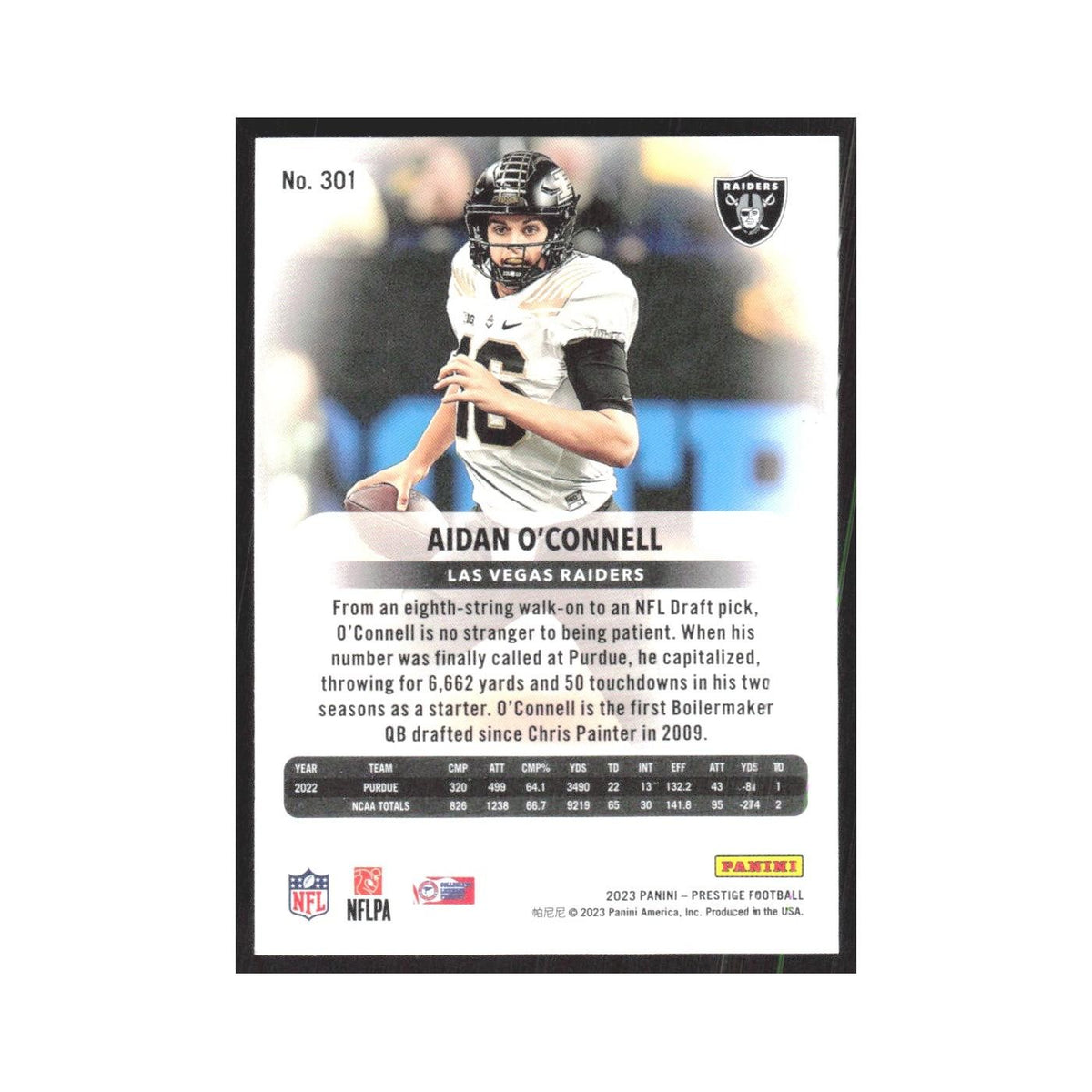 2023 Panini Prestige Aidan O'Connell Raiders #301