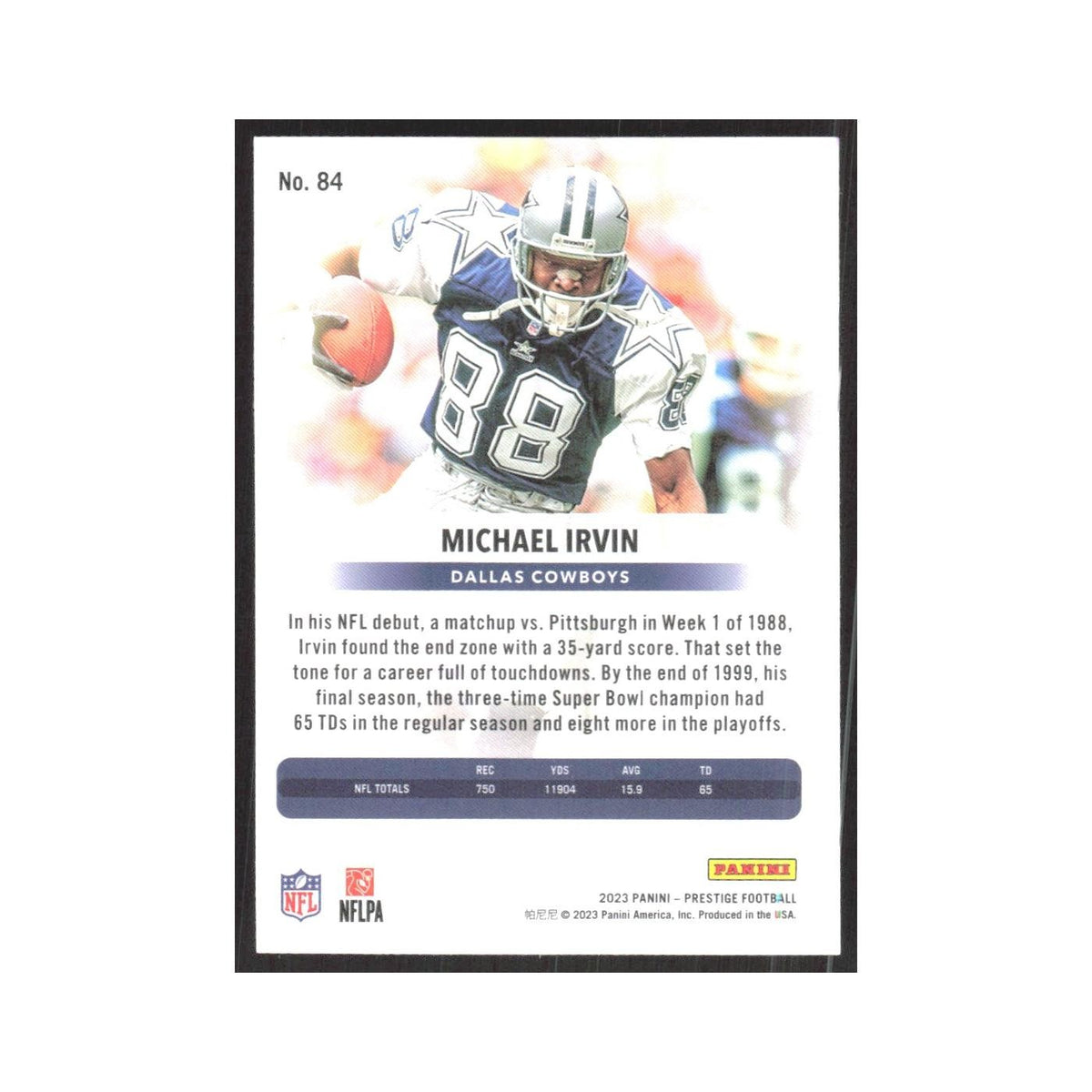 2023 Panini Prestige Michael Irvin Cowboys #84.0