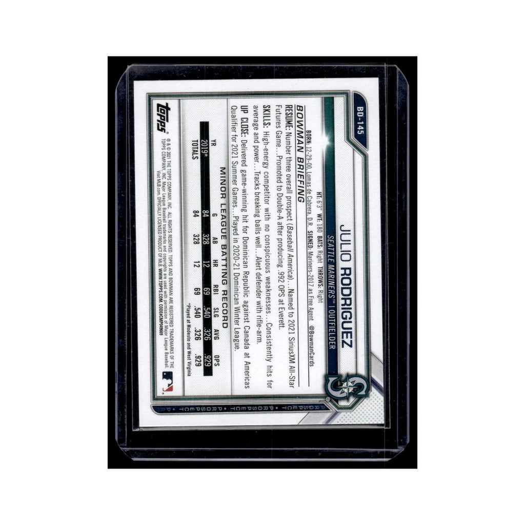 Julio Rodriguez 2021 Bowman Draft #BD-145 Seattle Mariners Baseball Card NM