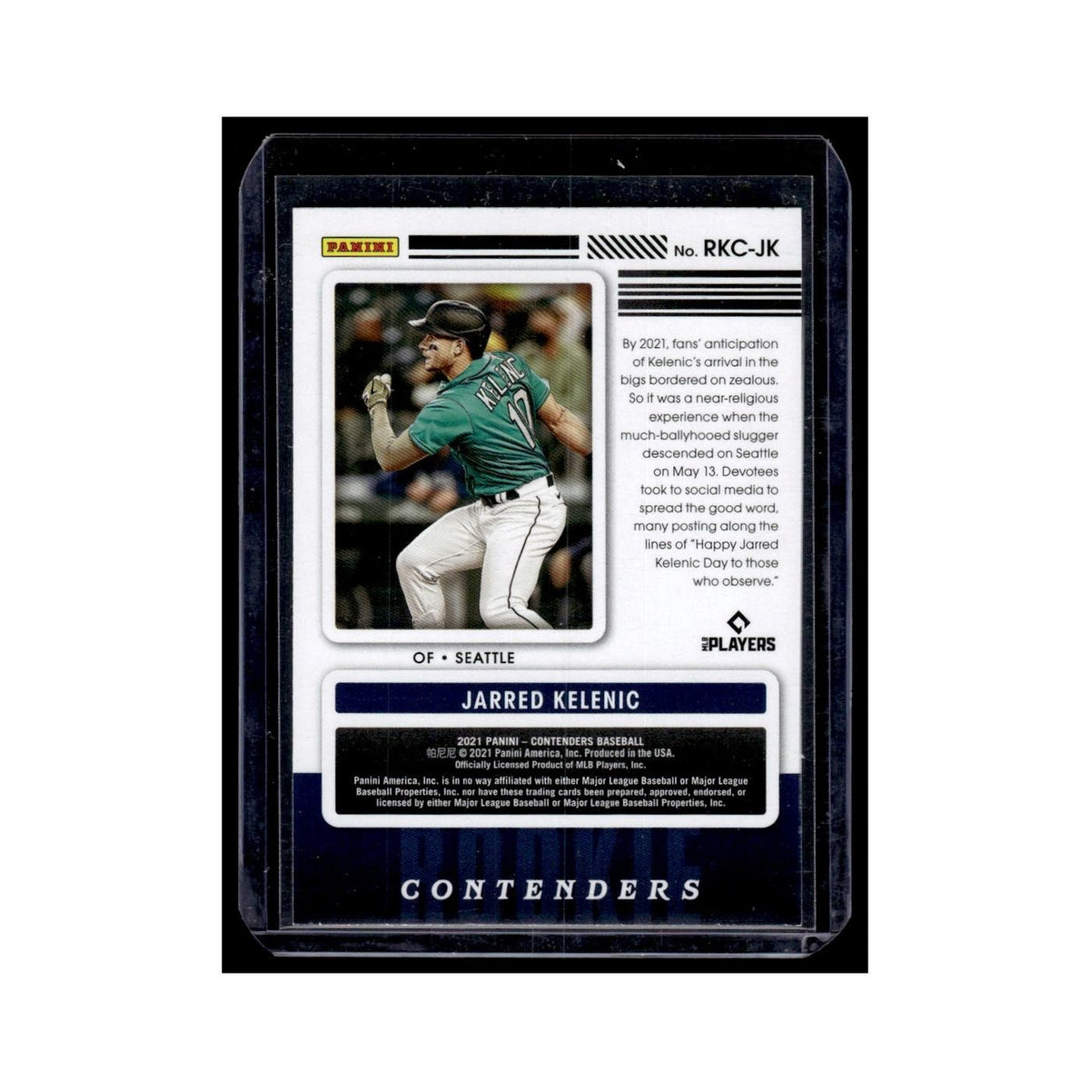Jarred Kelenic 2021 Panini Contenders Rookie #RKC-JK Seattle Mariners NM