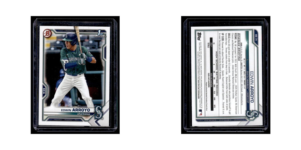 Edwin Arroyo 2021 Bowman Draft #BD-74 Seattle Mariners Baseball Card NM