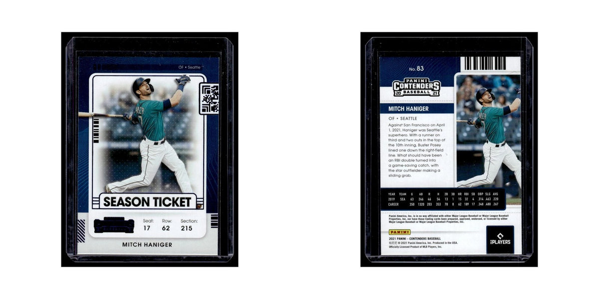 Mitch Haniger 2021 Panini Contenders #83 Seattle Mariners Baseball Card NM