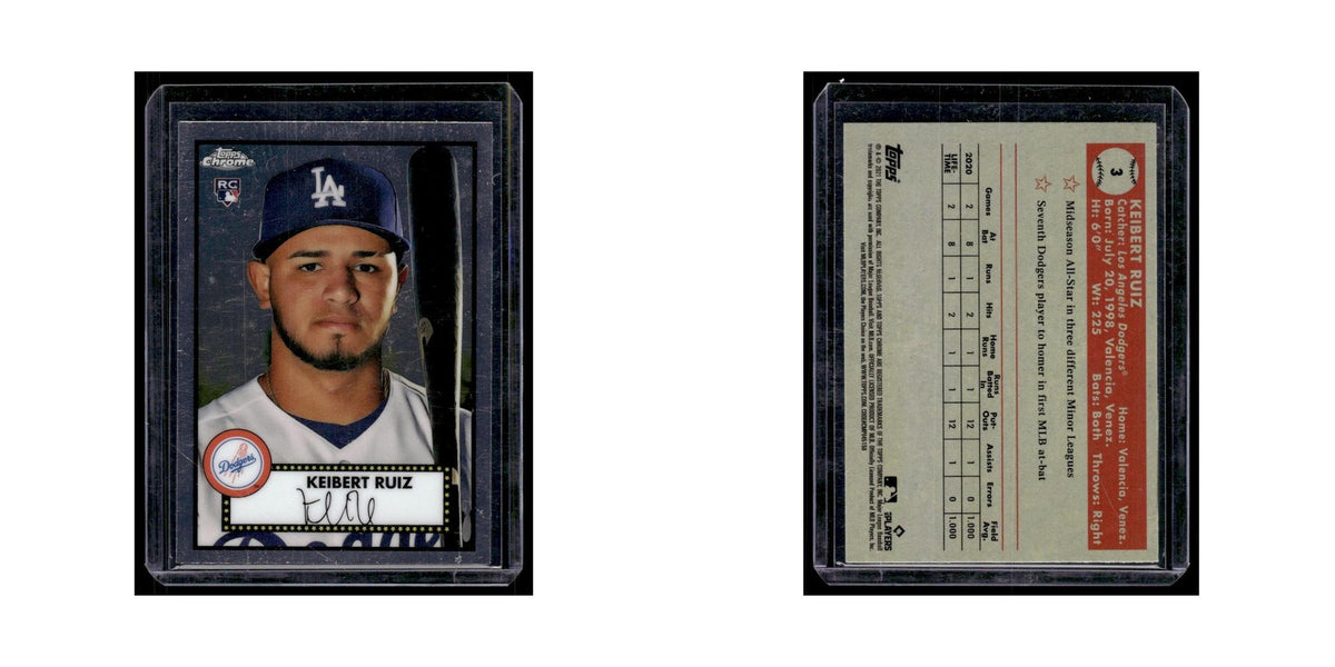 Keibert Ruiz Rookie 2021 Topps Chrome #3 Los Angeles Dodgers Baseball Card NM