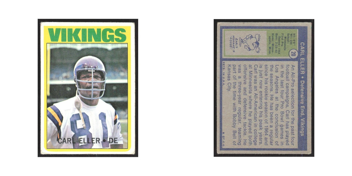 1972 Topps Carl Eller Vikings #20.0