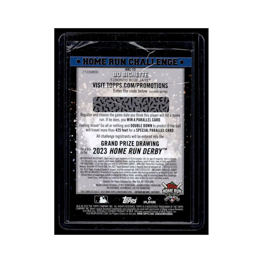 Bo Bichette 2022 Topps Home Run Challenge #HRC-12 Toronto Blue Jays NM
