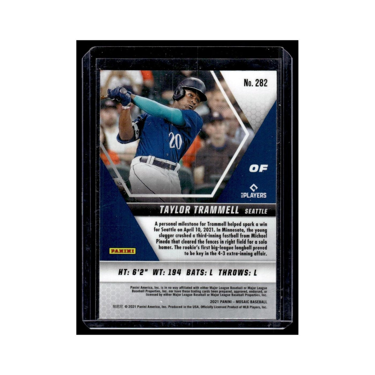 Taylor Trammell Rookie 2021 Panini Mosaic #282 Seattle Mariners Baseball Card NM