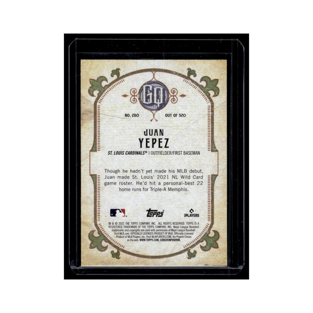Juan Yepez 2022 Topps Gypsy Queen #280 St. Louis Cardinals Baseball Card NM