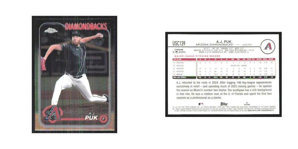 2024 Topps Chrome A.J. Puk Diamondbacks #USC139