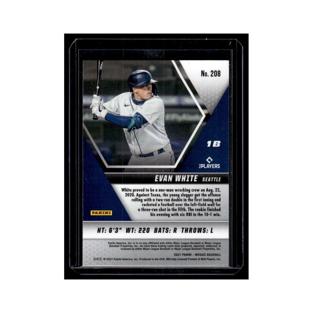 Evan White Rookie 2021 Panini Mosaic #208 Seattle Mariners Baseball Card NM