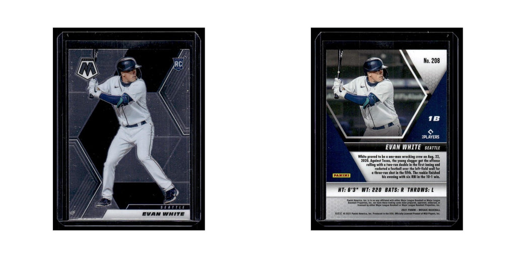 Evan White Rookie 2021 Panini Mosaic #208 Seattle Mariners Baseball Card NM