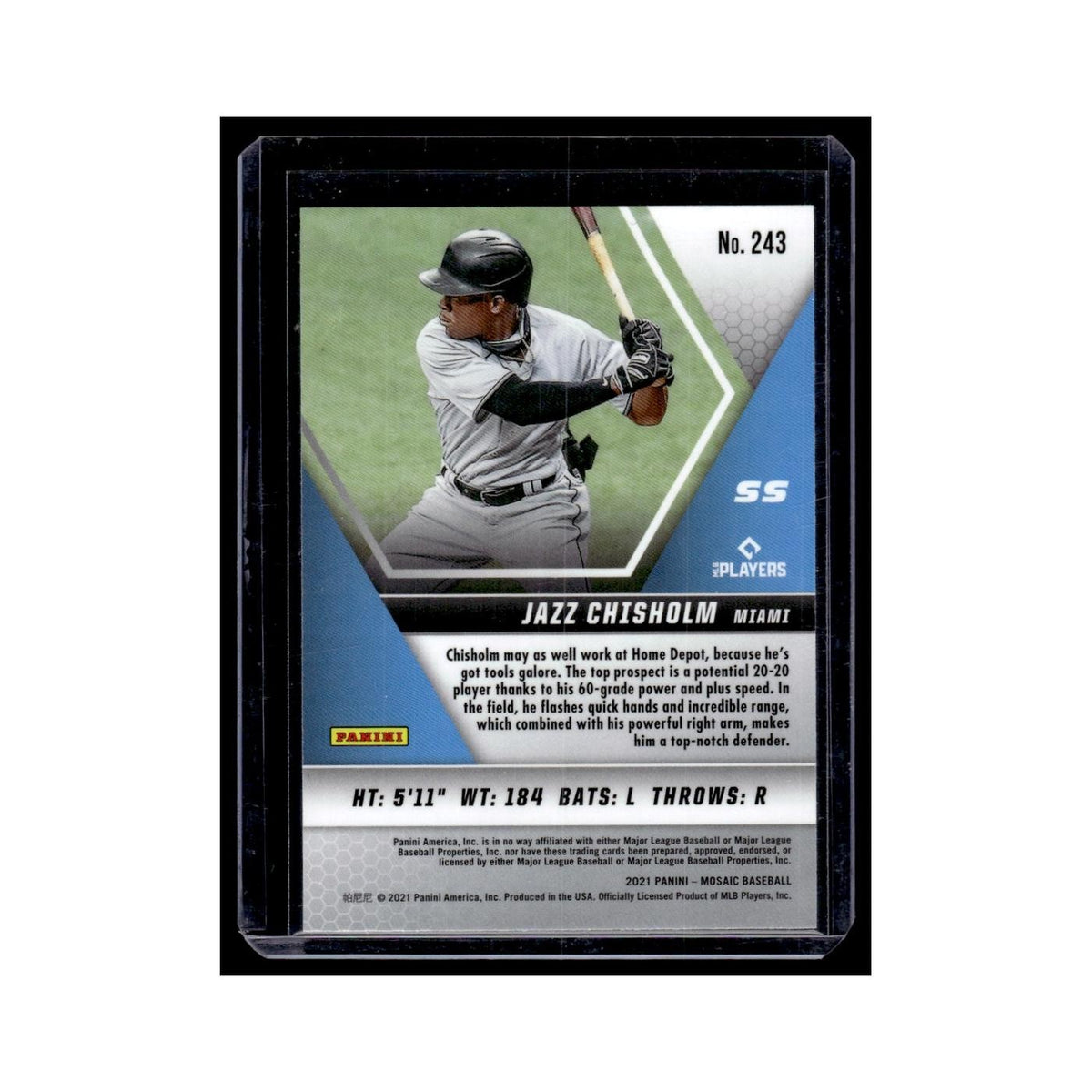 Jazz Chisholm Rookie 2021 Panini Mosaic #243 Miami Marlins Baseball Card NM