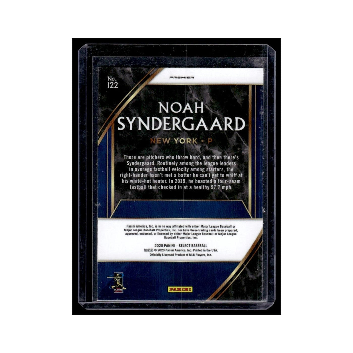 Noah Syndergaard 2020 Panini Select #122 New York Mets Baseball Card NM