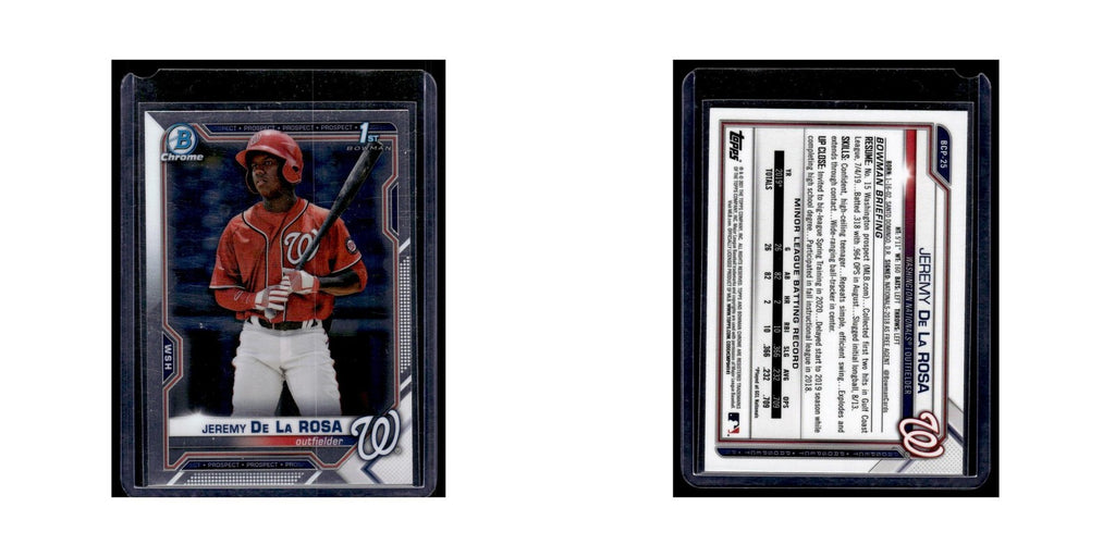 Jeremy De La Rosa 2021 Bowman Chrome Prospects #BCP-25 Washington Nationals NM