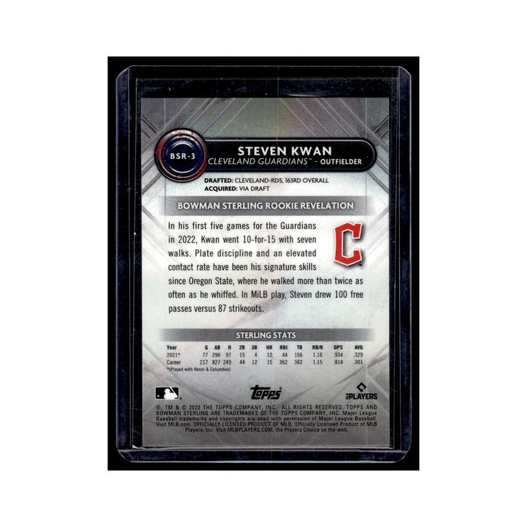 Steven Kwan Rookie 2022 Bowman Sterling #BSR-3 Cleveland Guardians NM