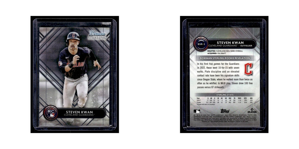 Steven Kwan Rookie 2022 Bowman Sterling #BSR-3 Cleveland Guardians NM