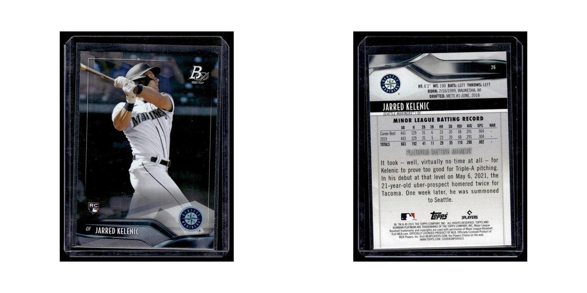 Jarred Kelenic Rookie 2021 Bowman Platinum #26 Seattle Mariners Baseball Card NM