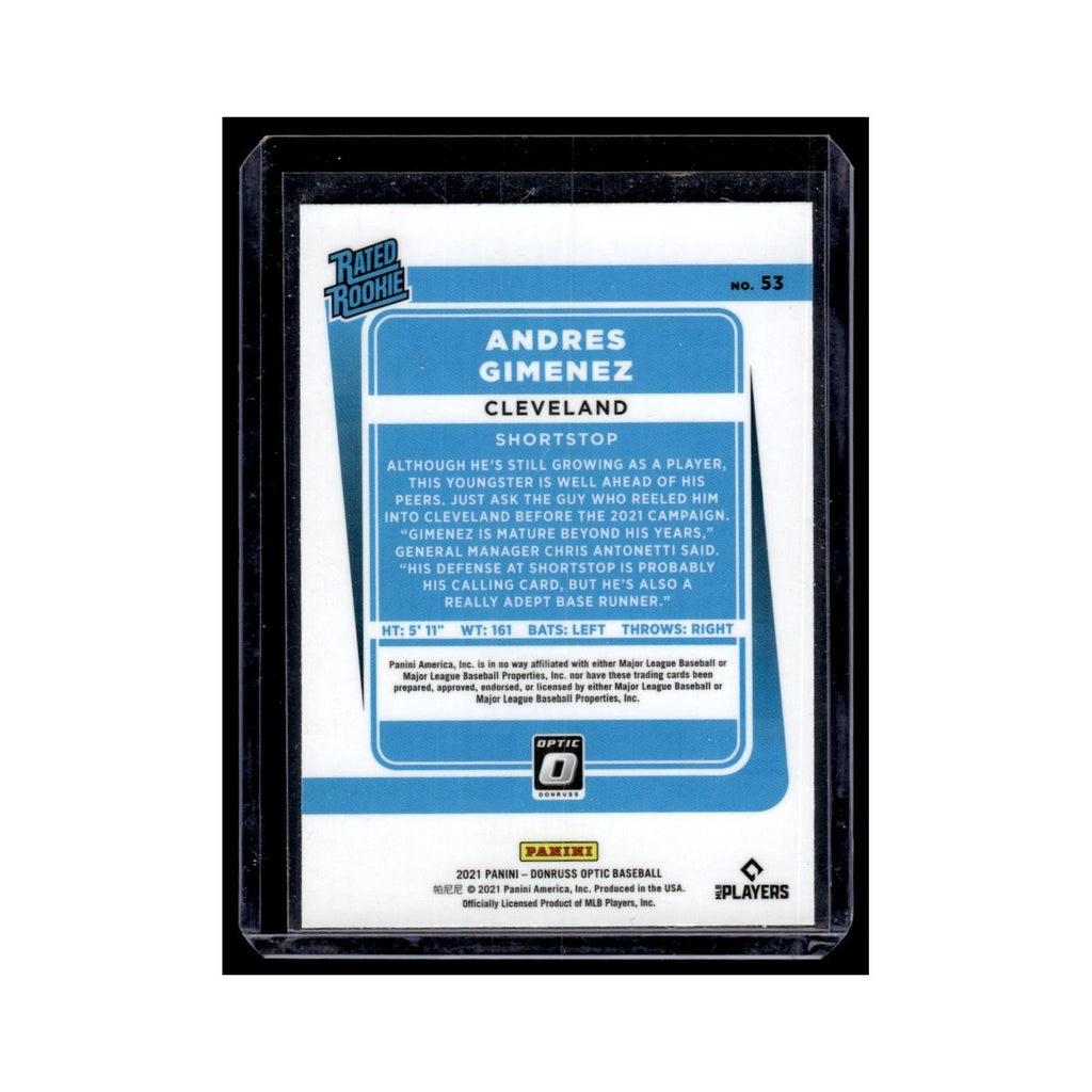 Andres Gimenez 2021 Donruss Optic Rated Rookie #53 Cleveland Indians NM