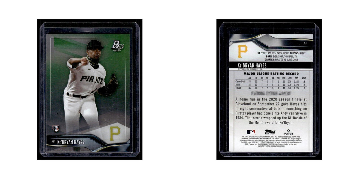 Ke'Bryan Hayes Rookie 2021 Bowman Platinum #51 Pittsburgh Pirates NM
