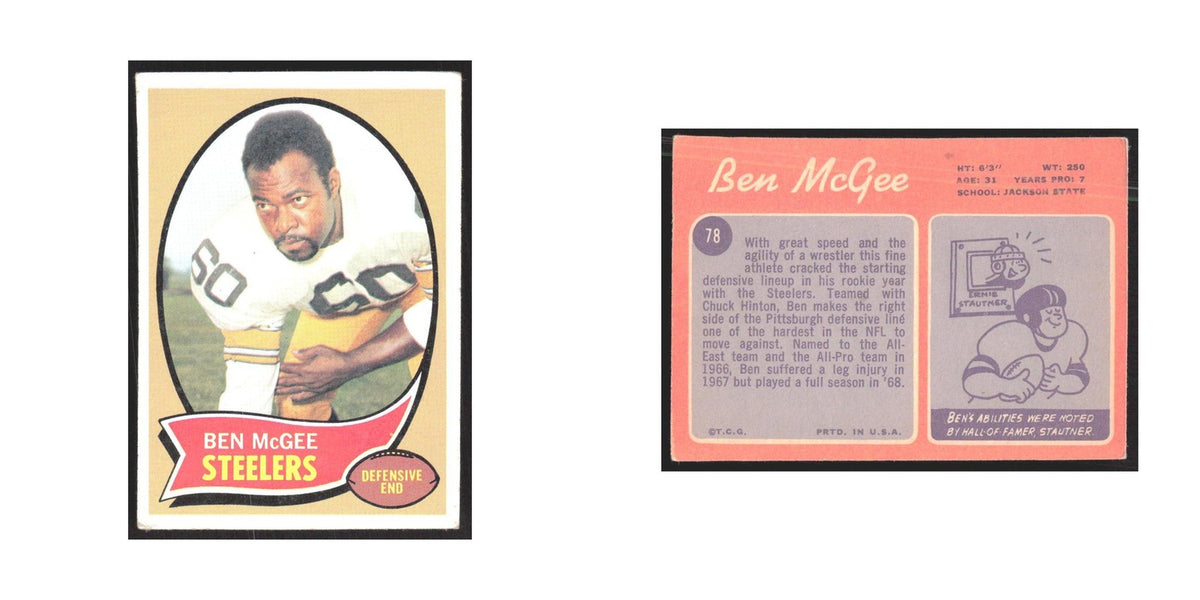 1970 Topps Ben McGee Steelers #78