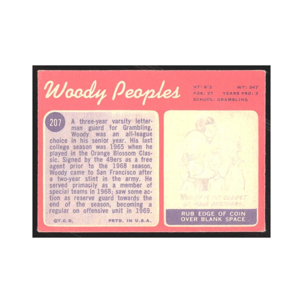 1970 Topps Woody Peoples 49ers #207