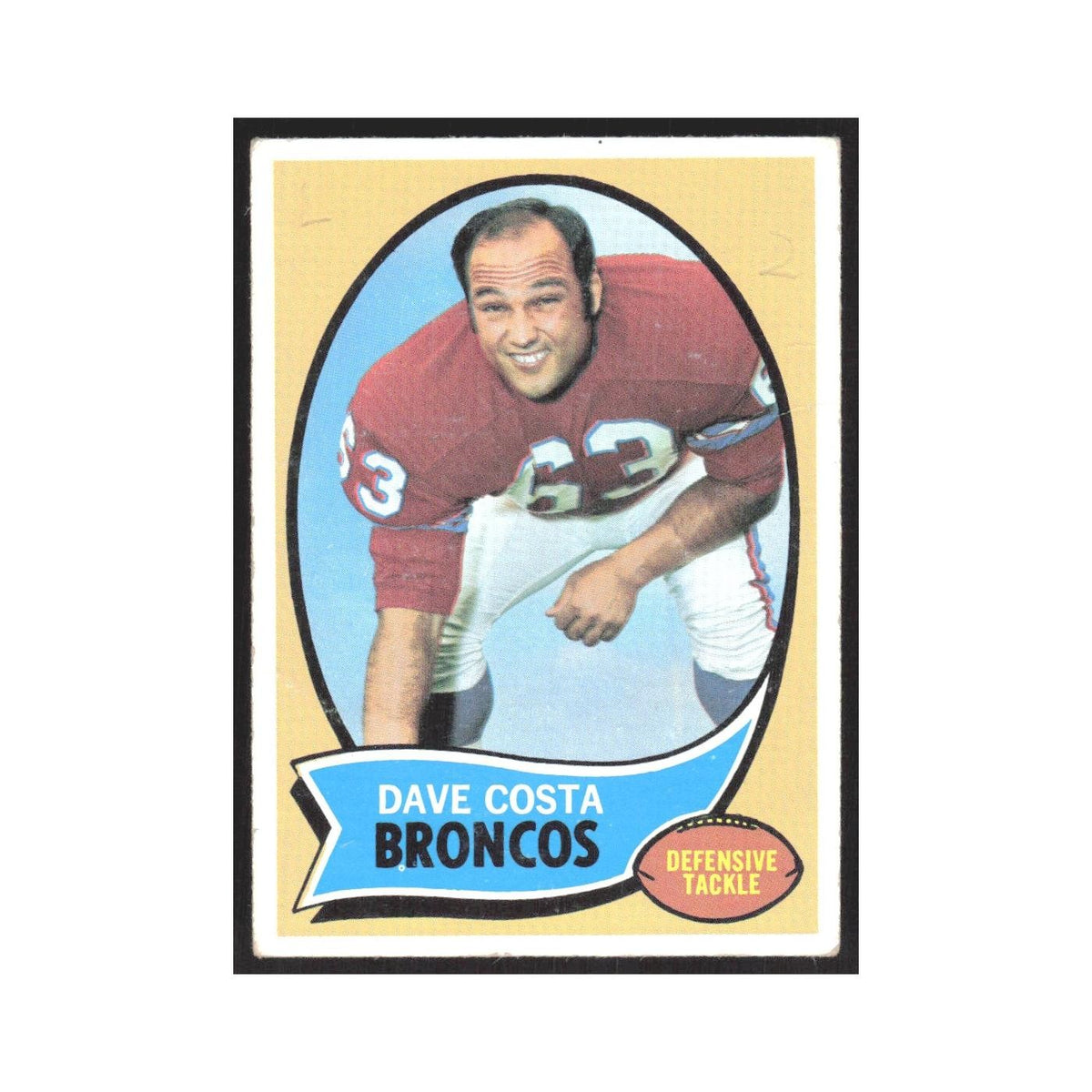 1970 Topps Dave Costa Broncos #122