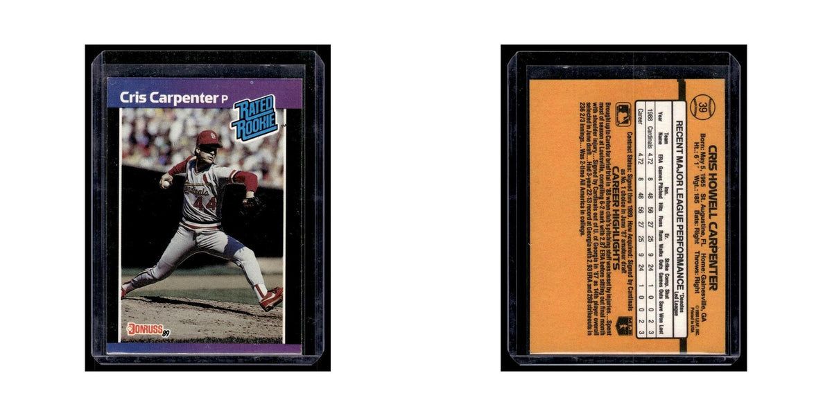 Cris Carpenter 1989 Donruss Rated Rookie #39 St. Louis Cardinals NM