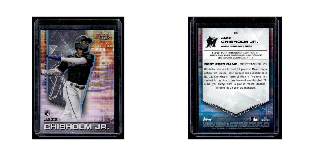 Jazz Chisholm Jr. Rookie 2021 Bowman's Best #26 Miami Marlins Baseball Card NM