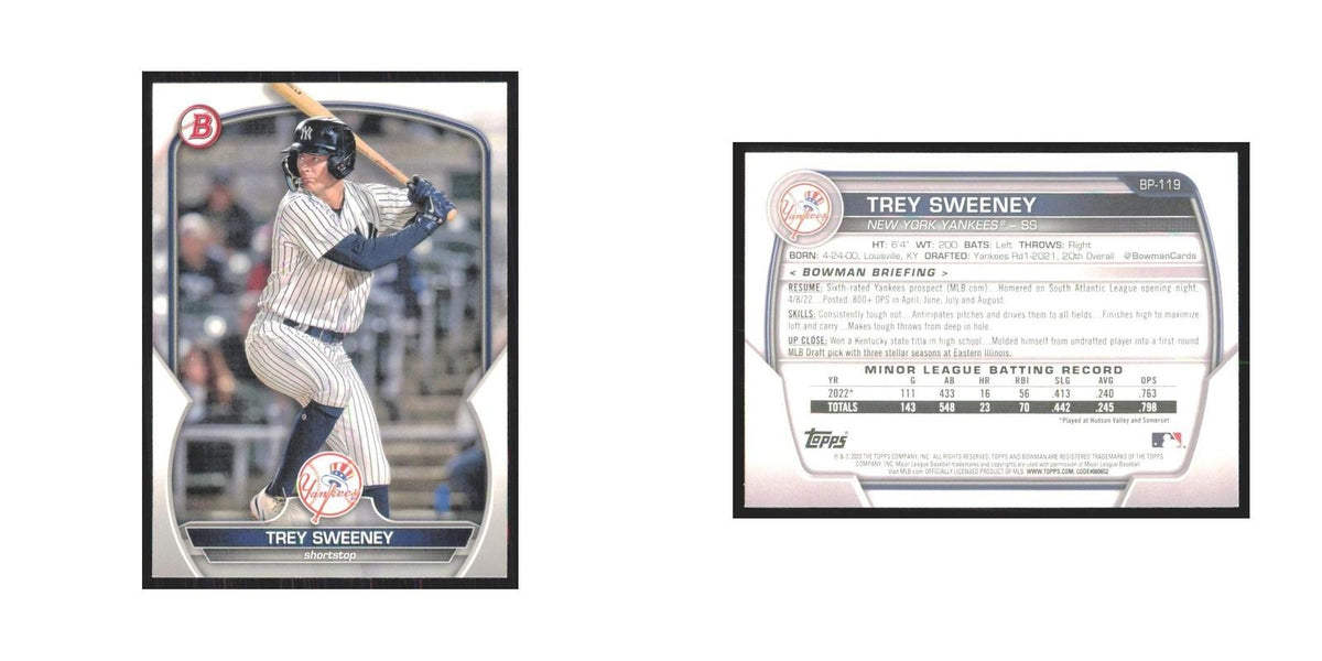 2023 Bowman Prospects Trey Sweeney Yankees #BP-119