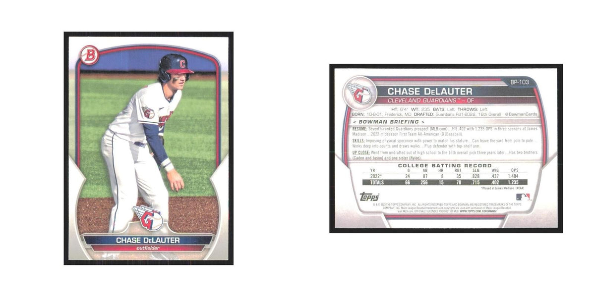 2023 Bowman Prospects Chase DeLauter Guardians #BP-103